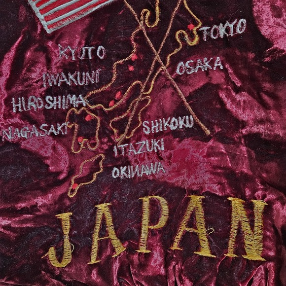 Vintage 80s Sukajan Far East Tour Okinawa Japan Bomber Jacket Dragon Small EUC - Picture 14 of 15